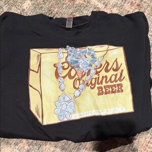 Gildan Black Sweatshirt with Yellow & Light Blue Graphic